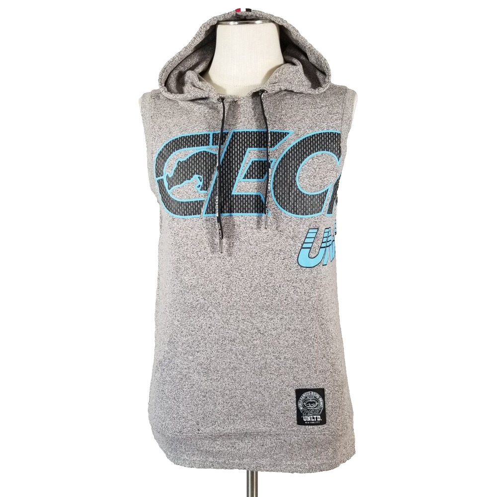 ECKO UNLTD Hoodie sweatshirt‎ sweater men's small gray sleeveless fleece